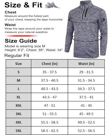 Men's Performance Quarter Zip Pullovers 3-Pack with Pockets | Quick Dry Active Long Sleeve Shirts - Black/Gray/Navy | 3X-Large - Buy Online on GoSupps.com