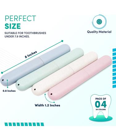 4-Pack Portable Ventilated Toothbrush Cases for Travel, Camping, and Home - Buy Online on GoSupps.com