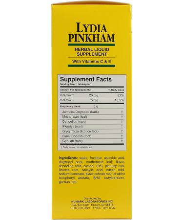Lydia Pinkham Liquid Herbal Supplement - Menstruation & Menopause Support - 16 Ounce - Buy Online on GoSupps.com