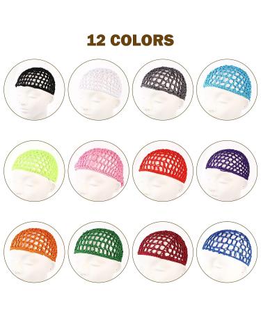 Beaupretty Braided Wigs: 12pcs Mesh Crochet Hair Net Cap Snood Hat for Short Hair - Mixed Color - Buy Online on GoSupps.com