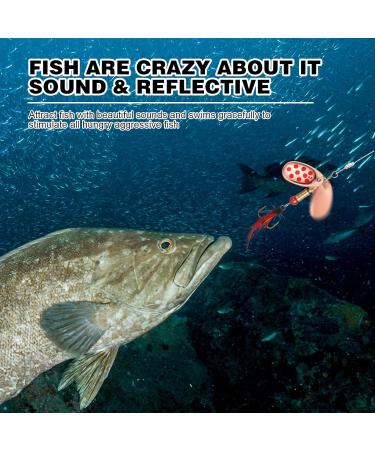 Huiguli Spinner Blinker Set - 10 Lifelike Fishing Baits with Triplet Hooks for Trout Perch Salmon Pike & Walleye - Premium Spinner Bait - Buy Online on GoSupps.com