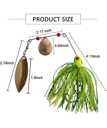 Fishing Spinner Baits Kit - Multicolor Hard Spinner Lures for Pike Bass - 0.64oz - 6pcs Swimbaits Buzzbait Set - Buy Online on GoSupps.com