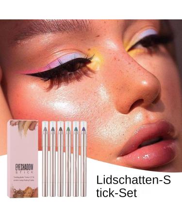 Glitter Eyeshadow Stick Eyeshadow Stick Set Glitter Cream Eyeliner Set Longlasting Eyeshadow Stick 6 Pieces Pearlescent Shimmering Cream Sticks for Eyeliner Makeup - Buy Online on GoSupps.com
