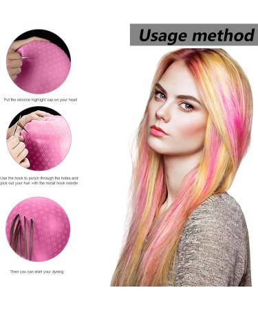 7 Pcs Silicone Highlight Cap Kit with Hook Needles and Dye Brushes - Hair Frosting and Tipping Cap for Girls - Buy Online on GoSupps.com