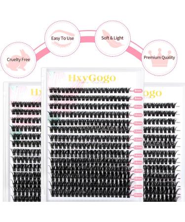 HxyGogo DIY Wispy Fluffy Lash Clusters 280 pcs - 8-16MM D Curl Individual Lashes - Reusable Home Eyelash Extensions - Natural Look - Buy Online on GoSupps.com