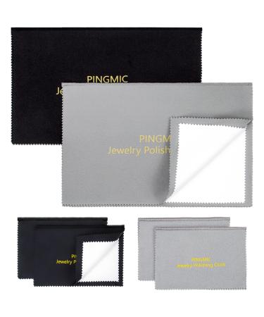 6 Jewelry Polishing Cloths, Professional Silver Polishing Cloth for Jewelry Sterling Silver Gold Platinum Copper Diamond, Multi-Layer Jewelry Cleaning Cloth (11'' x 14'' * 2 Pcs, 4'' x 8'' *4 Pcs) - Buy Online on GoSupps.com