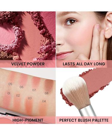 Ownest Beauty KYDA 8-Color Face Blush Palette - Matte & Shimmer Blush Powder - Contour, Highlight & Brush Included - Buy Online on GoSupps.com