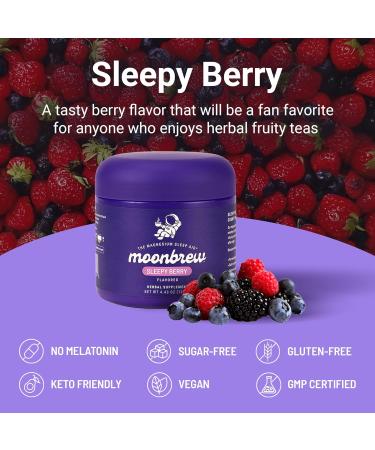 MoonBrew Nighttime Magnesium Sleepy Berry Smoothie Natural Sleep Aid Drink Mix for Adults - Calming Melatonin-Free Sleep Support with L-Theanine Chamomile & Zinc Glycinate - 25 Servings 1 Pack - Buy Online on GoSupps.com