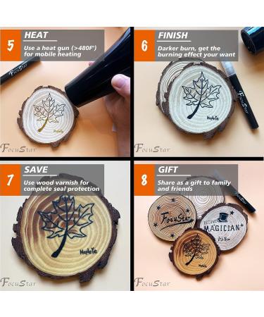 FocuStar Scorch Pen Marker - Chemical Wood Burning Pen for Artists and Beginners - 2 Tips Included - Ideal for DIY Wood Projects - 1 PCS - Buy Online on GoSupps.com