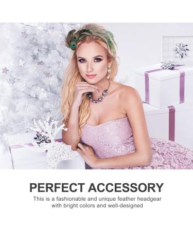 Feather Headband Carnival Peacock Feather Headdress Flapper Hair Hoop Headpiece for Dance Carnival Masquerade Fringe Show Party - Buy Online on GoSupps.com