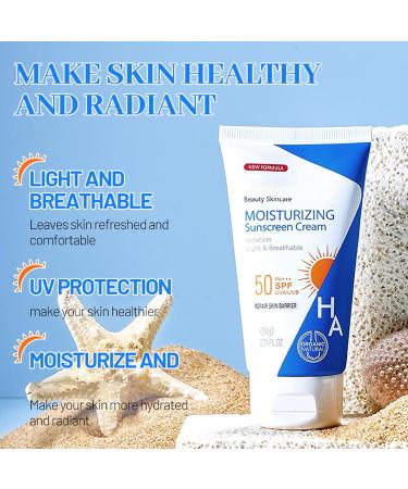 Hyaluronic Acid Body Sunscreen SPF 50 | Hydrating Water-Resistant Lotion for Face & Body | Moisturizing Sunscreen Moisturizer - Buy Online on GoSupps.com