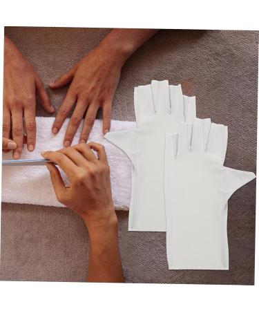 ABOOFAN 2 Pairs Gel Nail Gloves Half Finger Gloves Uv Protection Gloves Nail Art Gloves Pink Gloves Protective Gloves for Manicure Nail Art Accessory Thin Section Sun Protection Gloves - Buy Online on GoSupps.com