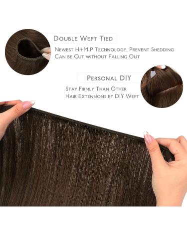 Buy 35cm 80g Chocolate Brown Remy Real Hair Extensions | Sew-In Weft Tresses for Natural Look - Buy Online on GoSupps.com