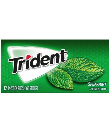 Trident Spearmint Sugar Free Gum 168 Pieces - 12 Packs, 14 Pieces Each - Buy Online on GoSupps.com