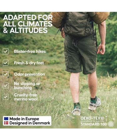 DANISH ENDURANCE 3-Pack Mixed Outdoor Hiking Socks | Merino Wool for Women & Men | Black, Large - Buy Online on GoSupps.com