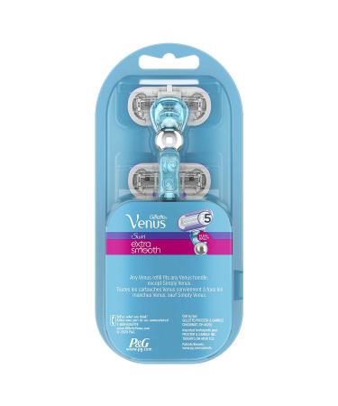 Gillette Venus Extra Smooth Swirl Blue Women's Razor - 1 Handle + 2 Refills | Shop Now - Buy Online on GoSupps.com