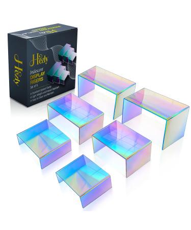 Hezly multifolitic acrylic stand 6Stk - dazzling rainbow colors in three different sizes - subtle and stylish acrylic showcase figure clipper stand set - perfume organizer - cupcake rectangular