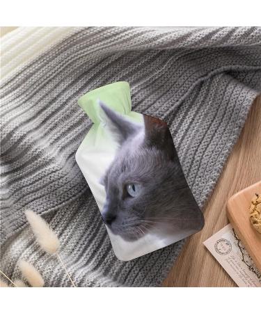 Gray Cat Hot Water Bottle | Plush Cover Bed Warmer for Adults & Children - 26.5x15.3cm | International Shipping - Buy Online on GoSupps.com