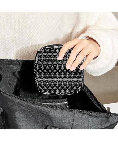 Buy Women's Bonds Storage Pockets Kit - Black & White Hexagonal Star Pattern - Portable Period Bag for Women & Girls - Buy Online on GoSupps.com