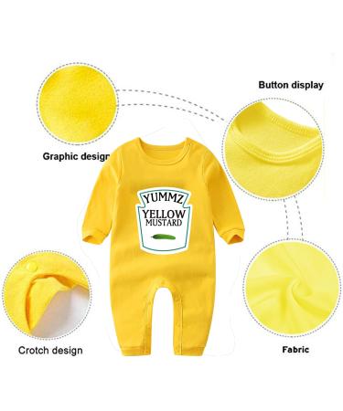 Culbutomind Baby Twins Bodysuit | Ketchup Mustard Newborn Outfits | Unisex Romper | Infant Jumpsuit (3-6 Months) - Buy Online on GoSupps.com