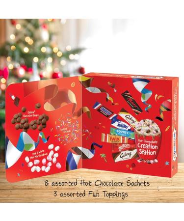 Christmas Celebrations Hot Chocolate Gift Box - Limited Edition 8 Sachets & 3 Toppings Creation Station 265g with Card - Perfect Stocking Filler or Secret Santa Gift - Buy Online on GoSupps.com