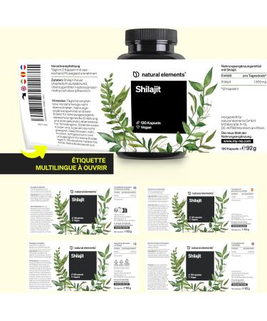 Shilajit Pure 120 Capsules Hautement Dos es 1300mg par Dose Quotidienne Mumijo Shilajit Original de R sine de l'Himalaya Concentr en Acide Fulvique Sans Additifs et Test en Laboratoire - Buy Online on GoSupps.com