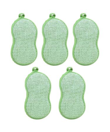 JALCH Sponges for Dishes 5 Packs Magic Eraser Kitchen Dishwashing Scrub Holder Pads Kitchenware Cleaning Household Cleaning Pack Non-Scratch Absorbent Reusable