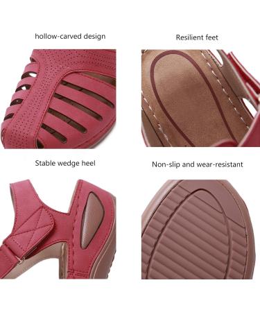 Stylish Women's Closed Toe Sandals | Comfortable Sporty Outdoor Wedge | Soft Leather Summer Gladiators | Perfect for Travel Beach Hiking & Leisure - Buy Online on GoSupps.com