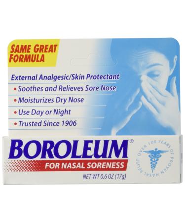 Boroleum 6 tube pack - Skin Protectant and Analgesic Ointment for Nasal Soreness -