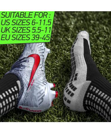 LUX Anti-Slip Soccer Socks - Non-Slip Sports Grip Pads - Black - Buy Online on GoSupps.com