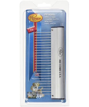Resco USA-Made Coarse Ergonomic Comb for Dog, Horse & Cat Grooming | Brushed Aluminum Finish - Buy Online on GoSupps.com