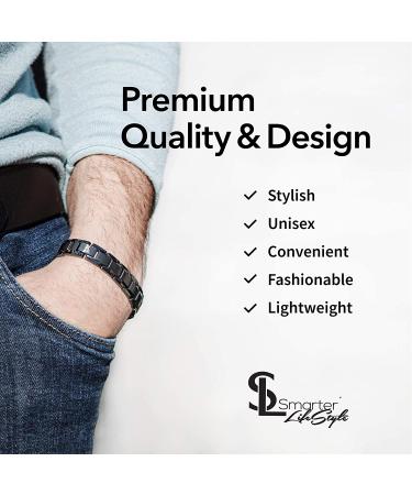 Titanium Magnetic Therapy Bracelet for Arthritis & Carpal Tunnel Pain Relief - Gunmetal Gray Men's & Women's Bracelet - Buy Online on GoSupps.com