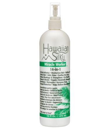Hawaiian Silky 14-In-1 Leave In Keratin Oil  16 oz Frizz-Free Treatment - Jojoba Oil Enriched - Damaged Scalp Solution - for Color Treated Hair Men  Women and Kids