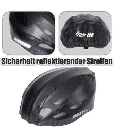 VIHIR Universal Bicycle Helmet Rain Cover - Dustproof with Reflective Strips | Size 02-Black - Protect Your Helmet Internationally - Buy Online on GoSupps.com