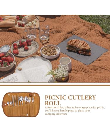 SHERCHPRY Hiking Utensils 1 Set Set Cutlery Storage Bag Camping Eating Utensils Stainless Steel Cutlery Tableware Storage Bag - Buy Online on GoSupps.com