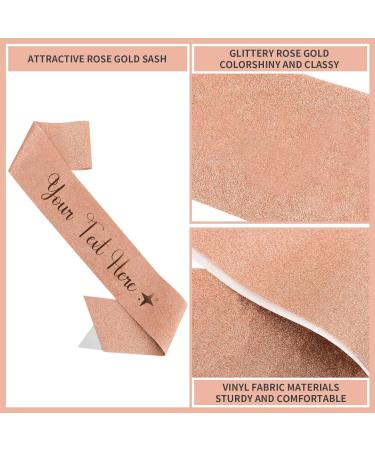 Personalized Birthday Sash & Crown Set for Women - Birthday Cake Toppers & Gift Kit - Rhinestone Hair Accessories - Rose Gold - Buy Online on GoSupps.com