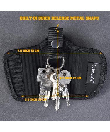 SdTacDuGe Silent Key Holder for Duty Belt | Police Silent Key Pouch | Black Ballistic Nylon Key Ring Holder - Buy Online on GoSupps.com