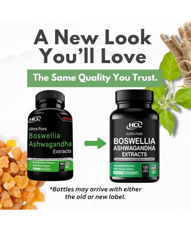 Boswellia Extract and Ashwagandha Capsules 2000 mg - Strong Natural Support Pills 3 Month Supply - Consentrated Boswellia Serrata 65% Boswellic Acid with Ashwagandha Powder Supplement - Buy Online on GoSupps.com