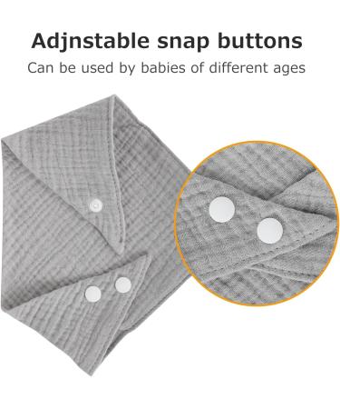 Hanmir Triangular Cotton Muslin Baby Bibs - 4 Pack Adjustable Snap Drool Bibs for Boys & Girls | Soft & Absorbent Spitting Towels - Buy Online on GoSupps.com