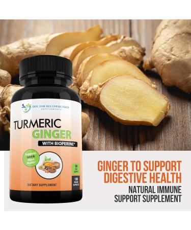 Turmeric Curcumin with Ginger 95% Curcuminoids & BioPerine - 180 Veg Capsules - Made in USA - Buy Online on GoSupps.com