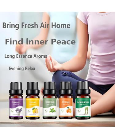 Essential Oils Set - 5 Blends for Diffusers Home Care Candle Making Scents Fragrance Aromatherapy Humidifiers Gifts - Peppermint Lemongrass Lavender Lemon Orange (5pcs) - Buy Online on GoSupps.com