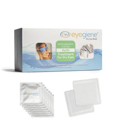 EyeGiene Hot Eye Compress Wafers - 30 Pairs of Therapeutic Wafers Refill - Water Free No Microwave Warming - Heated Compression for Dry Eyes Styes Blepharitis and More