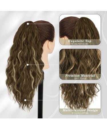 BARSDAR Long Curly Claw Clip Ponytail Extension - 18 Brown & Blonde Highlights | Synthetic Multi-Layered Ponytail Hairpiece for Women - Ideal for Daily Use & Parties - Buy Online on GoSupps.com