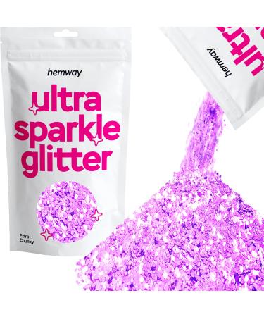 Hemway Extra Chunky Glitter 100g 3.5oz Cosmetic Safe 1mm 1/24" 0.04" - Lavender Lavender Purple Extra Chunky - 100g