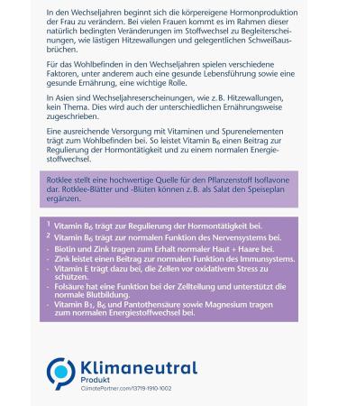 Double Heart Meno Rotklee & Nighting Cross Oil with Biotin - Women's Menopause Nutrients - 30 Vegetable Isoflavon Capsules - Buy Online on GoSupps.com