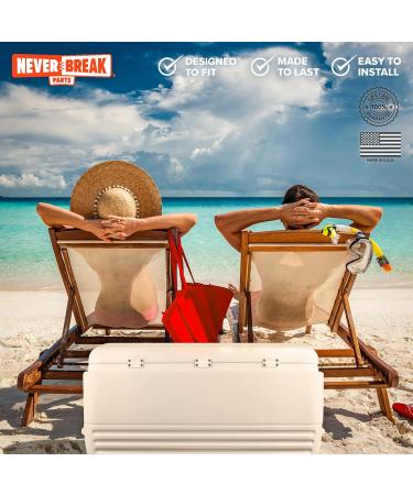 NeverBreak Parts - 3 Pack High Strength Cooler Hinges with Screws for Igloo Coolers | Premium Cooler Replacement Parts in White - Buy Online on GoSupps.com