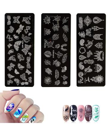 Mwoot Nail Art Brush Set with Nail Stamp Stencil Kit - 6 Brushes for Gel Nail Art Ombre Sponges & Flower Butterfly Stamping Plates - Buy Online on GoSupps.com