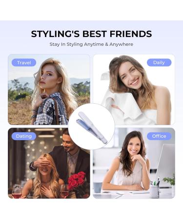 Mini 30mm Crepe Iron | Fast Heating Travel Curling Iron for Waves & Volume | Double Voltage Easter Blue Hair Crimper - Buy Online on GoSupps.com