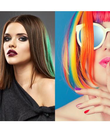 30 Pieces Colorful Clip-In Synthetic Hair Extensions | 21.6 Inch Heat-Resistant Multi-Color Party Highlights - Buy Online on GoSupps.com
