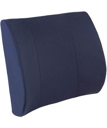 DMI Lumbar Support Pillow for Chair to Assist with Back Support with Removable Washable Cover to Ease Lower Back Pain and Discomfort while Improving Posture, 14 x 13 x 5, Contoured Foam, Premium, Navy Navy Premium
